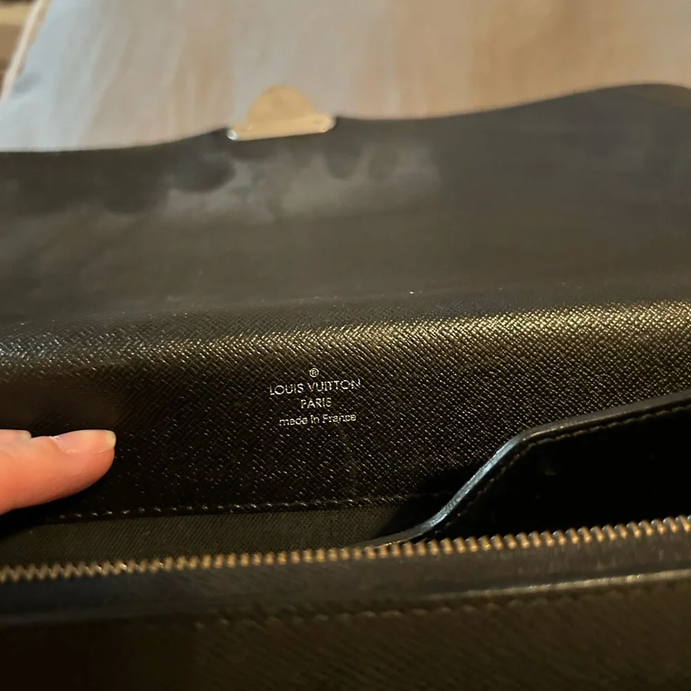 Louis Vuitton Taiga Leather Briefcase with Silver Clasp